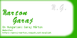 marton garaj business card